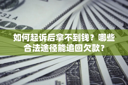 济南如何起诉后拿不到钱？哪些合法途径能追回欠款？