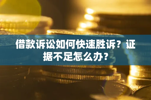 济南借款诉讼如何快速胜诉？证据不足怎么办？
